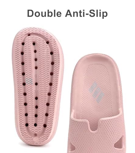 Cloud Slippers for Womens Soft Foam Recovery Slides, Pillow Cushion Sandals for Women, House Bathroom Dorm Shower Essentials - Thumbnail 5