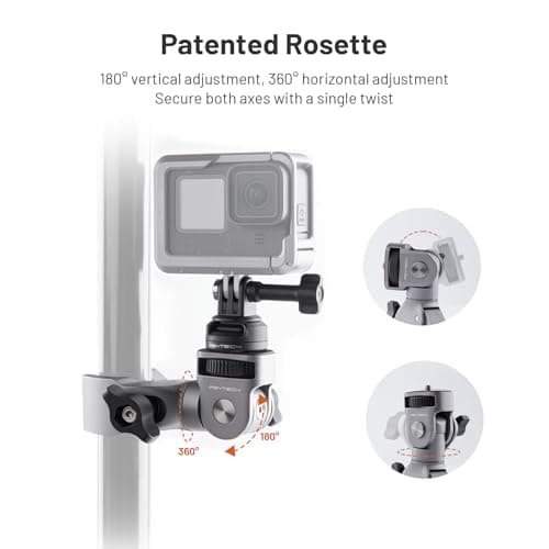 PGYTECH CapLock Super Clamp Mount, Aluminum Alloy Bracket, Crab Heavy Duty Clamp with 1/4" Screw for Gopro 13/12, DJI Osmo 360/Action 6/5 Pro/Pocket 3/Xtra Muse, Insta360 Ace Pro2/X5, Action Camera - Thumbnail 2