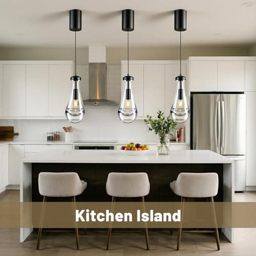 Built-in Integrated Lifting Mechanism Adjustable Raindrop Pendant Light, Adjustable 15"~70",Light Size 4.72" x 11.61",Modern, Crystal Glass, Living Room, Bedroom, Hallway, Kitchen Island... - Thumbnail 4