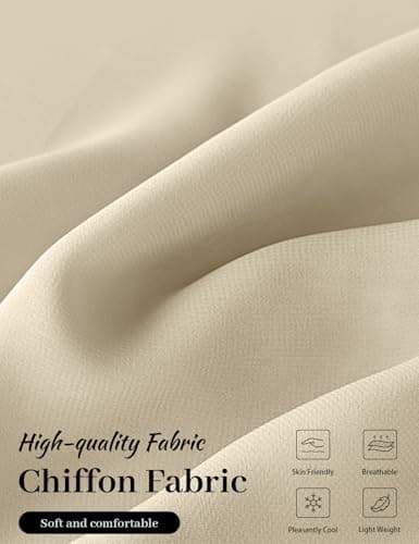 BEAUZSUZSANA Women Chiffon Bolero Cape Capelets with Arm Holes Shawls and Wraps for Evening Dress Bridal Wedding Party (Champagne,L-XL) - Thumbnail 5
