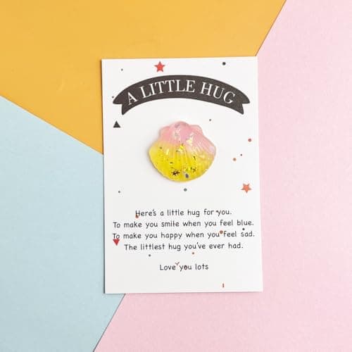 mountova 10 Sets Pocket Hug Card with Shell Token Encouragement Greeting Cards with Motivational Quotes Inspirational Emotional Support Anxiety Relief Keepsakes for Friends, Family - Thumbnail 5
