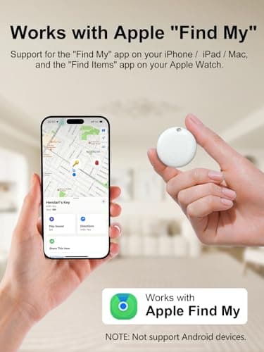 AI.QVOKA Tracker Tags, Item Finder Work with Apple Find My (iOS Only), Waterproof Smart Tag, Key Finder for Luggage, Keys, Wallet, Bike, Bags (Multi-Color, 4 Pack) - Thumbnail 2