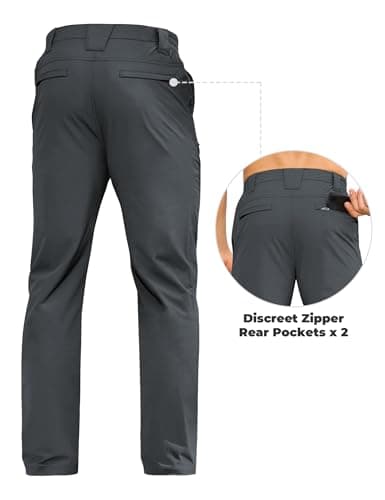 MOURCE Men's Hiking Pants Lightweight - 32 Inseam Cargo Pants for Men with Pockets, Grey 32L - Thumbnail 4