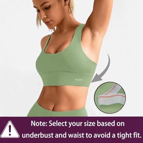 BaseTry High Impact Sports Bra for Women - Padded Seamless Support Bra for Yoga Gym Workout Fitness -High Support Running Bra (US, Alpha, 3X-Large, Regular, Regular, Green) - Thumbnail 4