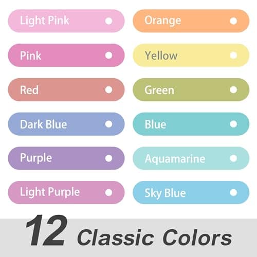 HANKU 12 Colors Dual-Tip Highlighter Marker Set, Broad and Fine Point Tips, No Bleed, Ideal for Bible Highlighting, Journaling, School and Office Supplies, Assorted Ink Colors - Thumbnail 3