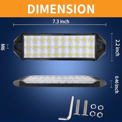 SAN YOUNG 2Pcs LED Light Bar for Truck, 6 Inches Reverse Lights Flood Beam for Truck Tractor ATV UTV Boat, 12V Flush Mount Small Light Bar - Thumbnail 2