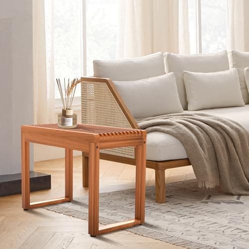 RUIERS Premium Teak Shower Bench 23.6” – Heavy Duty 500 lbs, Waterproof Solid Wood Bath Stool for Elderly, Spa, Bathroom & Multi-Purpose Use - Thumbnail 5