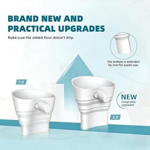 2 Pcs Mess-Free Flour Funnel for Kitchen Aid Mixer, Food-Grade Silicone Funnel, Stand Mixer Attachment for 4.5–5 Qt Tilt-Head Models, Dishwasher Safety (White 2pcs) - Thumbnail 5