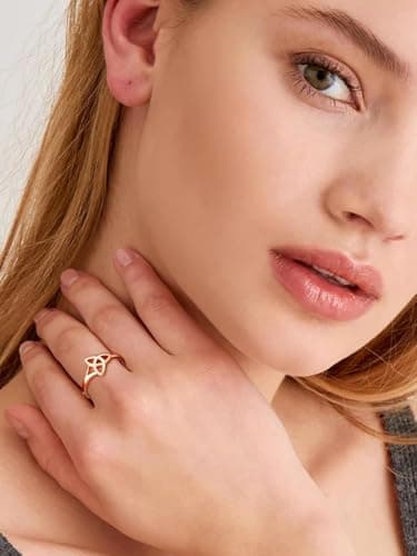 Bestyle Rose Gold Vermeil Celtic Knot Rings Sterling Silver Ring Women Simple Finger Band Ring Stacking Ring, Eternity Love Band Ring for Her, Great Irish Celtic Jewelry for Women,Size 12 - Thumbnail 4