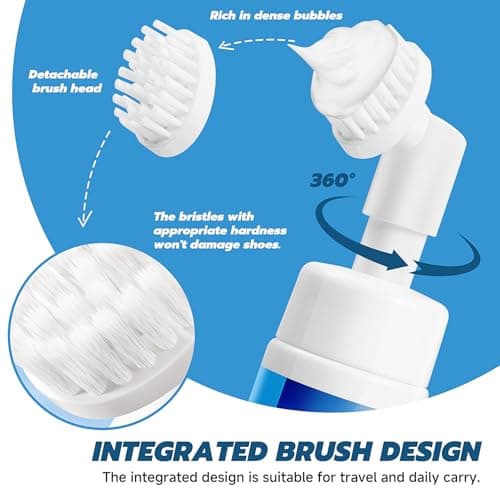 Gihen Shoe Cleaner Kits (9.17 oz), Water-Free Foam Shoe Cleaner with Shoe Brush and Shoe Cloth, Sneaker Care - Thumbnail 3