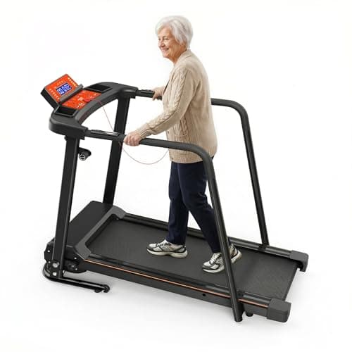 Lastforever Walking Treadmill with Extra-Long Safety Handrails, Home Recovery Fitness Exercise Machine for Elder, Senior Treadmills for Home, Heart Rate Monitor, LED Display, 310 lbs Capacity - Image 1