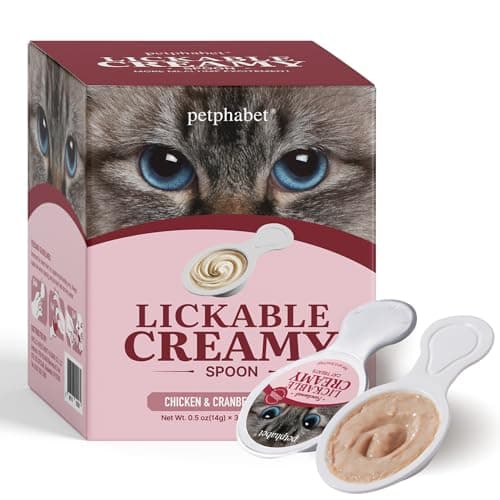 PETPHABET Lickable Cat Treats Spoon, 36 Count Creamy Puree Kitten Treats Chicken Slamon & Cranberry Recipe, Functional Wet Paste Cat Snacks for Urinary Health, Grain-Free Kitty Treat with Taurine - Image 1