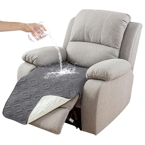 Genina 100% Waterproof Recliner Chair Covers, Anti-Slip Recliner Cover Dog Couch Cover Furniture Protector, Reclining Sofa Slipcover for Pets Dogs, 1 Piece (Dark Gray, Recliner) - Image 1