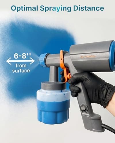Tilswall Paint Sprayer, Electric Spray Gun with 1000mL Container, 3 Nozzles (1.3/1.8/2.6mm), 3 Spray Patterns, Adjustable Flow Control for Furniture, Cabinets, Walls, Fence and DIY Painting, Gray - Thumbnail 5