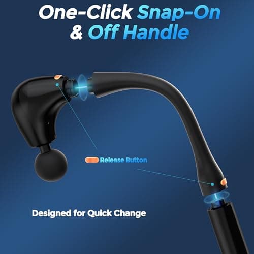 Binxalin Massage Gun Deep Tissue with Extension Handle Professional Percussion 2-in-1 Detachable Back Massager for Pain Relief,Muscle Relief Massager for Shoulder Back Thigh Waist&Neck (Upgraded) - Thumbnail 3