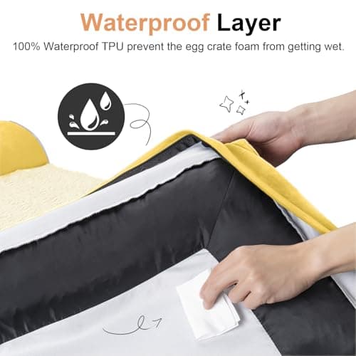 Large Dog Bed Orthopedic Washable: Beds Bolster XXL Bed Big XLarge Dogs Egg Crate Foam Sofa Couch Waterproof Removable Cover - Ginger - Thumbnail 4