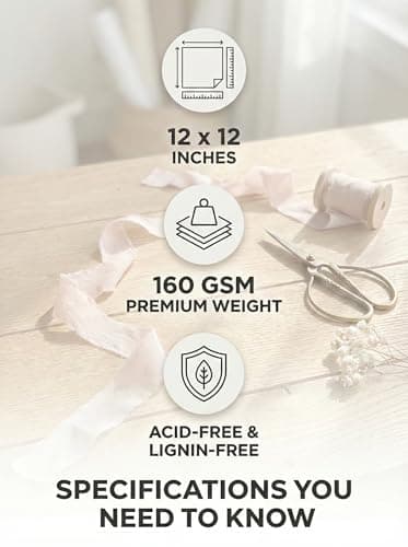12x12 Scrapbook Paper Pad "Soft Romantic" – 24 Sheets Double-Sided with Faux 160gsm Aesthetic Patterned Papers in Muted Pink, Lavender & Sage. Acid-Free for Wedding, Baby Girl Album & Paper Flowers - Thumbnail 6