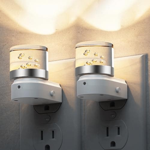 L LOHAS LED Night Light, 2 Pack Night Lights Plug into Wall, 3000K Soft Light LED NightLights, Built in Dusk to Dawn Sensor Bubble Wall Light for Hallway, Bathroom, Rooms - Image 1