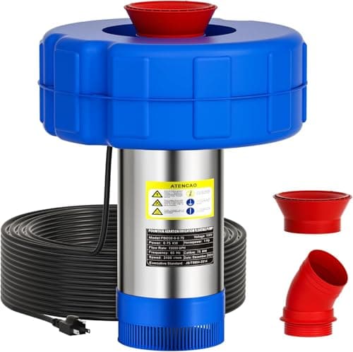 BOFEKTE 15000 GPH Pond Fountain Aerator - Fully Automatic 110V, 750W (1HP) Floating Pumps and Pond Aerator for Large and Small Outdoor Ponds and Lakes - Pountain aerator with 100Ft Power Cord (Silver) - Image 1