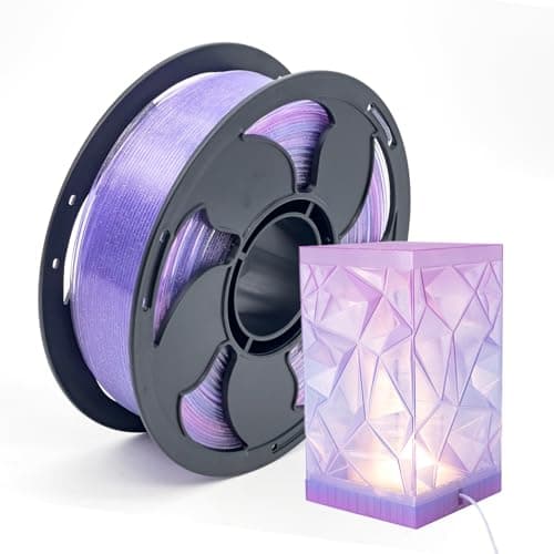 1.75mm PLA Filaments Gradient Rainbow Translucent Dreamy Crystal with Glitter for 3D Printer, 1kg (2.2lbs) Spool Neatly Wound 3D Printing PLA Filament Rod Fit Most FDM Printer and AMS - Image 1