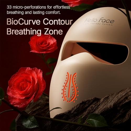 Hello Face 4D Red Light Therapy for Face, 311 LEDs Silicone Skin Improvement 850nm Infrared Led Face Mask Light Therapy for Photons Tech with Rechargeable Remote, ZERO-G Eye Chamber Design for Women - Thumbnail 4