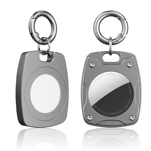 for Airtag Keychain Holder Case,Aluminum Alloy AirTag Holder Key Cover Compatible with Apple AirTag Tracker Key Ring,Protective AirTag Keychain Accessory for Keys,Car Key,Luggage (Gunmetal Gray)