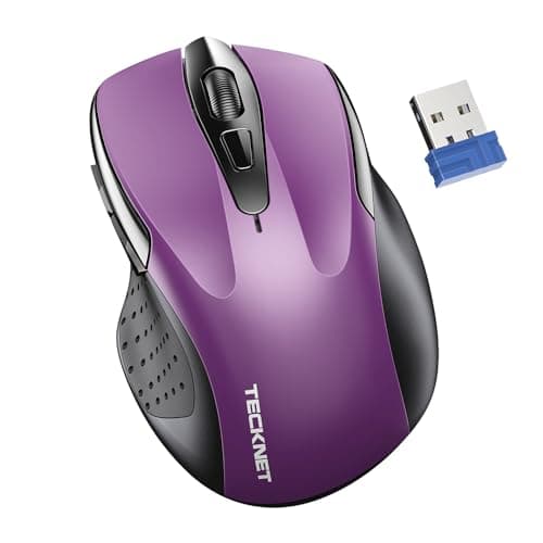 TECKNET Wireless Mouse for Laptop, Silent Mouse Quiet Click, Computer Mice Wireless, 6 Adjustable 4000 DPI Computer Mice - Purple - Image 1