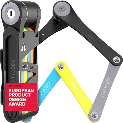 Seatylock FoldyLock Compact Folding Bike Lock - Award Winning Patented Lightweight High Security Bicycle Lock - Heavy Duty Anti Theft Smart Secure Guard with Keys & Case for Bikes or Scooters - Image 1