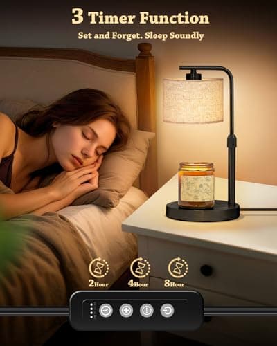Candle Warmer Lamp with Timer Dimmer, Height Adjustable Electric Candle Lamp Warmer with 2 Bulbs, Birthday Gifts for Women Mom, Gift for Home Decor - Thumbnail 2