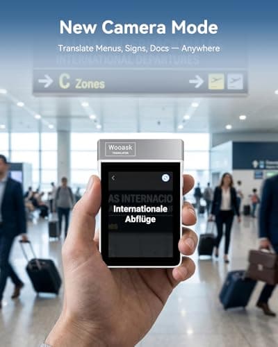 Wooask A9S AI Translator Earbuds with Screen, Offline Language Translator with Camera Translation, ChatGPT-Powered, No Phone Required, for Global Business Travel & Digital Nomads (White) - Thumbnail 5