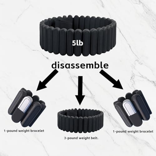 BBK Up to 5 LBS Adjustable Weighted Belt For Women and Men, Weighted Walking Exercise Belt for Gym, Strength Training, Wrist & Ankle (Black) - Thumbnail 3