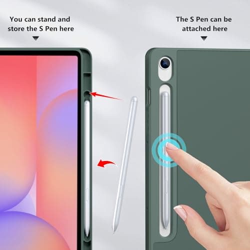 ProCase Smart Case for Galaxy Tab S10 Lite/S10 FE/S9 FE 10.9-Inch with S Pen Holder, Trifold Stand Folio Cover with Soft TPU Back for 10.9" Galaxy Tab S10 Lite/S10 FE/S9 FE -Mgreen - Thumbnail 3