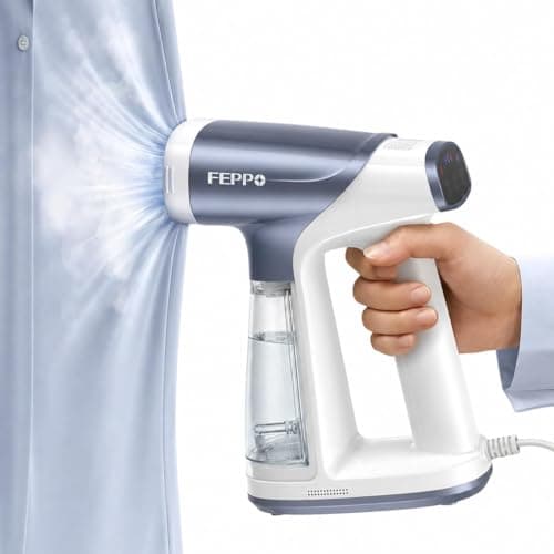 FEPPO Vacuum Steamer for Clothes, Handheld Garment Steamer with Suction, 2-in-1 Steam & Iron, LED Display, Adjustable Suction & Steam Modes, One-Hand Vacuum Steamer for Home (For 110-120V) (Gray)