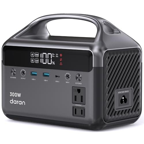 DaranEner Portable Power Station, 300W (Surge 600W) 192Wh(60,000mAh) Power Bank with 110V AC Outlet, LiFePO4 Battery for Home Emergency, Camping, Travel,& Outdoor Electronics(Option Solar Generator) - Image 1