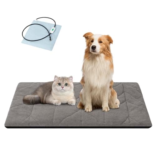 Vagascape Dog Pad (48"x28") - Waterproof Heated Mat & Pet Bed for Indoor and Outdoor Use, Chew Resistant Cord, Machine Washable Cover with Wheat Pattern Quilting, for Cats and Pets