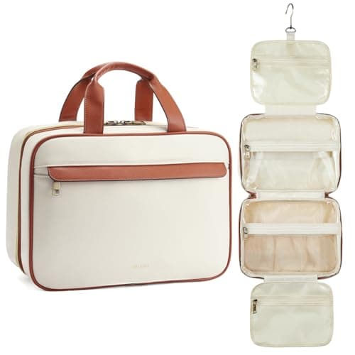 Telena Travel Toiletry Bag for Women with Hanging Hook, Water-resistant Cosmetic Bag Travel Organizer for Accessories, Toiletries, Shampoo - Image 1