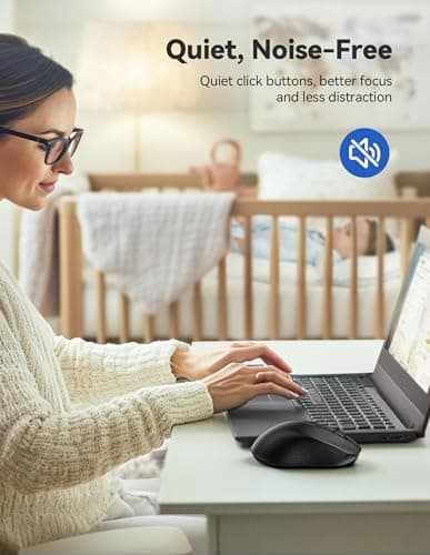 TECKNET Wireless Mouse for Laptop, 2.4G Ergonomic Optical Mouse Silent Bluetooth Mouse(BT5.0) 4000DPI Adjust, Computer Portable PC Quiet Mice with USB-A Receiver & 6 Buttons for Mac, 18 Months Battery - Thumbnail 4