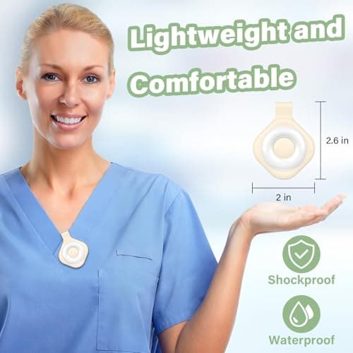 Divava Nurse Night Light Clip for Badge - Rechargeable Magnetic Badge Light with 6 Brightness & 3 Color Modes, Hands-Free Nurse Essentials for Night Shift, Purse Light for Walking, Camping Beige - Thumbnail 5