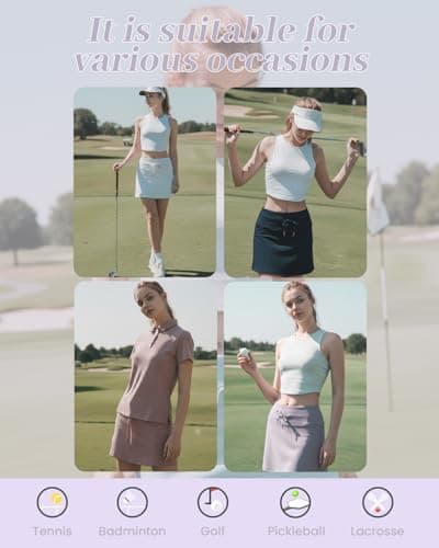 Leapstride Women's Athletic High Waisted Golf Skort with Multiple Functional Pockets (Capable of Holding a Phone and a Tennis Ball) for Active Women Pastel Lilac - Thumbnail 5