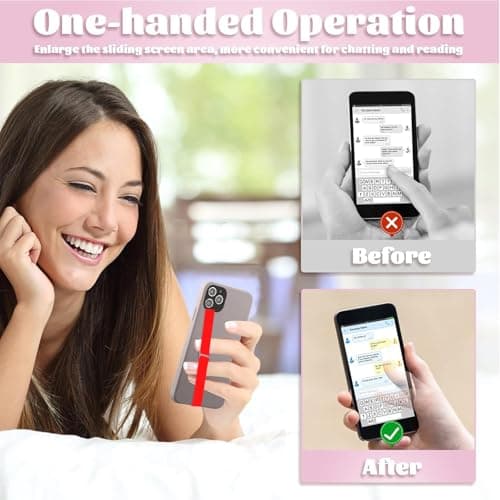 TEAMOLA Silicone Phone Grip Strap - Red 210 Phone Hand Strap Holder with Loop for Cell Phones, iPhone Grip, Finger Holder & Back of Phone Grips, Secure Anti-Slip Grip(3 Packs) - Thumbnail 5