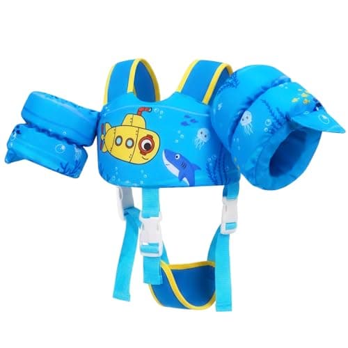 Gogokids 2-in-1 Toddler Swim Vest Pool Floaties for Kids[CPC Certified & Remove Crotch Strap]Puddle Float Jumper 24-66 Pounds, Toddler Arm Floaties Swim Jacket Water Wings for kids Boys Girls Swimmies - Image 1