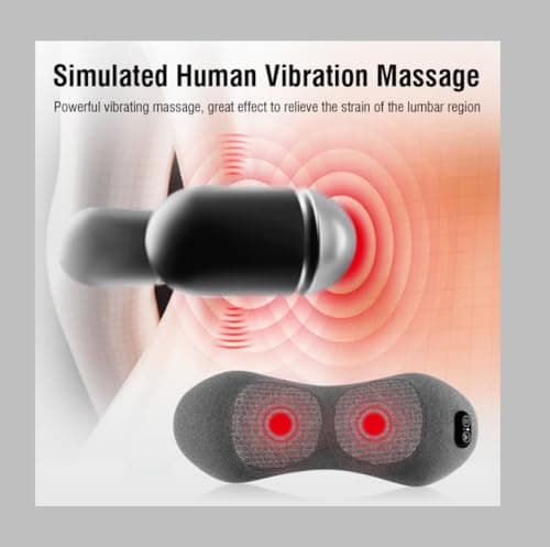 3-in-1 Electric Lumbar Support Pillow with Heat & Massage, Ergonomic Memory Foam Lower Back Massager for Pain Relief Deep Tissue, Smart Air Lift Technology, Ideal for Car/Bed/Sleeping/Office Chair - Thumbnail 3