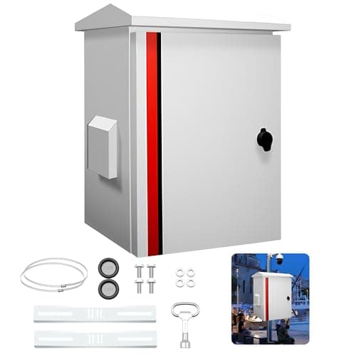 Outdoor Electrical Box, One-Piece Ventilation Design, IP65 Waterproof Water Resistant Rating, Galvanized Steel, Wall/Pole Mounted, 19.6 x 15.7 x 8 - Image 1