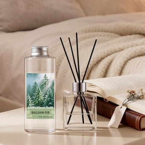 STRN Reed Diffuser Oil Refill, Balsam Fir Scented Diffuser Oil Refills with 6 Reed Sticks 200ML(6.8fl.oz), Room Fresheners for Home, Long-Lasting Summer Fragrance for Living Room, Bedroom, Office - Thumbnail 6
