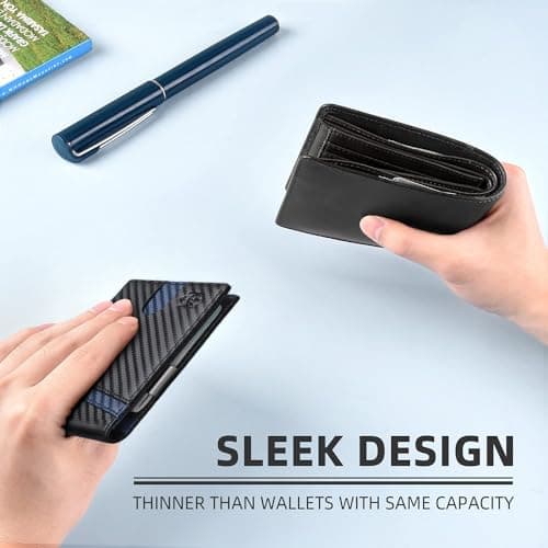 Zitahli Money Clip Wallets for Men,Slim Bifold Wallet 10-12 Cards, Mens Leather Wallet with ID Window,RFID Blocking Thin Minimalist Credit Card Holder,Gifts for Him - Thumbnail 3