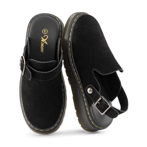 Athlefit Women's Clogs Shoes with Back Strap Comfortable Latex Footbed Slip-On Adjustable Slingback Mules Zapatos para Mujer Black - Image 1