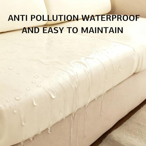 UWWGKK Waterproof Couch Covers, Stretch Couch Covers with Dirt-Resistant for Sectional Sofa,L Shape Sofa,Waterproof White Large Single Seat(1 Pcs for Large) - Thumbnail 2