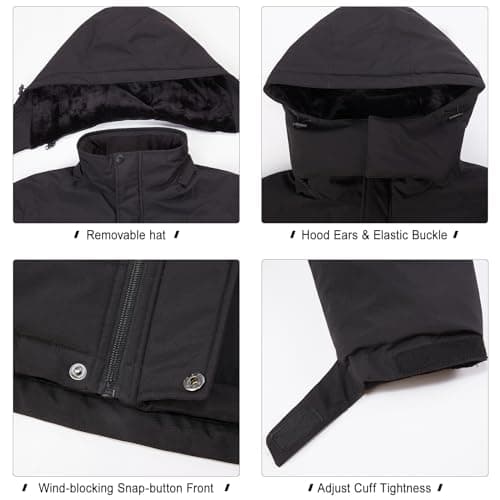 CAMEL CROWN Men's Winter Coat Waterproof Ski Jacket Fleece Lined Windproof Raincoat for Snow Outdoor Hiking Mountain - Thumbnail 5