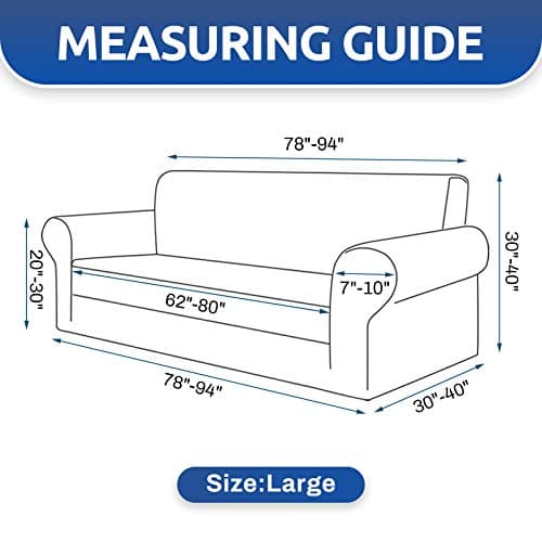 KEKUOU Stretch Sofa Cover Slipcover ，Couch Covers for 3 Cushion Couch Sofa pet Friendly (78"-94") Furniture Protector Sofa with Elastic Bottom for Kids,Dog, Jacquard Small Checked(Large,Chocolate) - Thumbnail 4