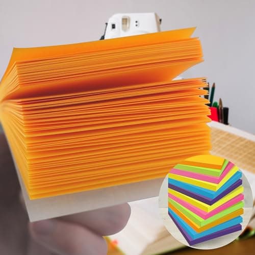 OHOME Sticky Notes - 12 Pads, 3”x3” - Colorful Self-Stick Post Notes Bulk - Office Desk Accessories | Teacher Classroom Must Haves,Aesthetic School Supplies for Home,Back to School Essential - Thumbnail 6
